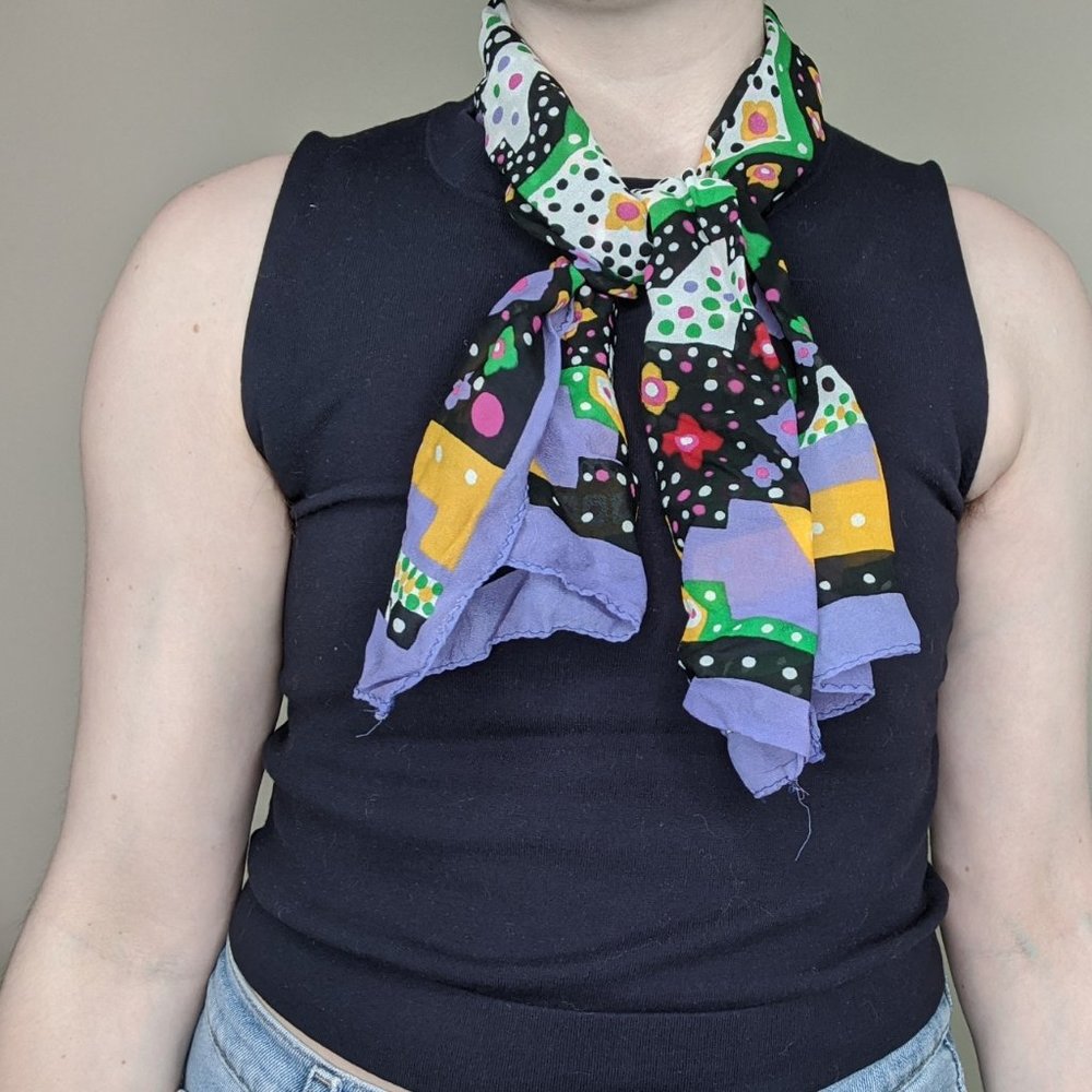 Vintage Mod Floral Neck Scarf